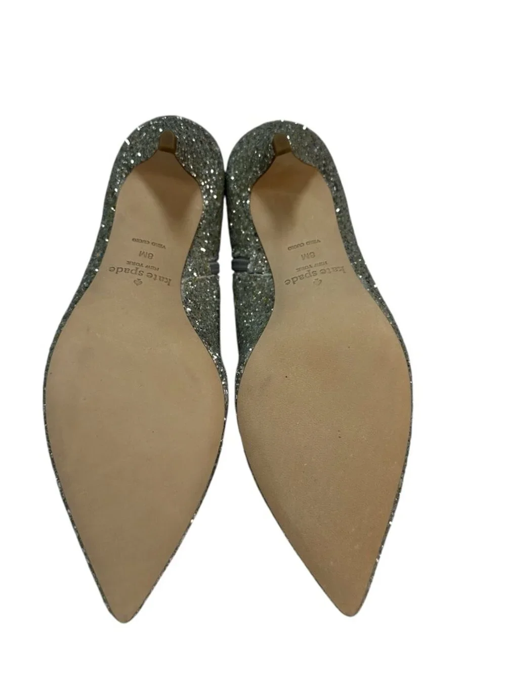Kate Spade Women's Stan Kitten Heel Glitter Booties Silver Size 8 M